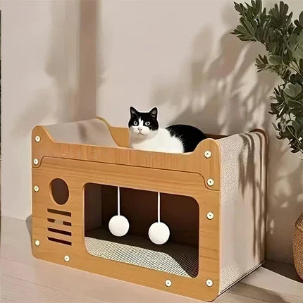 ⏳🔥LIMITED-TIME 50% OFF! ⏰🎉 2026 Sale — Over 15,000 Sold!🐱 2‑in‑1 Sisal Cat Scratching Lounger‑Wood Frame Curved Cat Rest Bed 🛋️