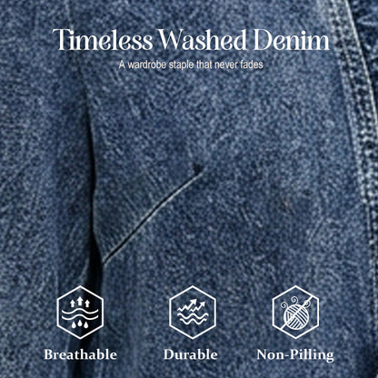 🧥 LIMITED-TIME 50% OFF! ✨ Women's Denim Jacket – Open-Front, Ruffle Trim, Lightweight, Classic Wash ✨