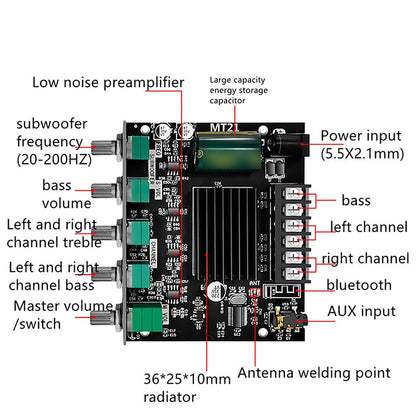 2.1 Channel Bluetooth - compatible Audio Power Amplifier Module