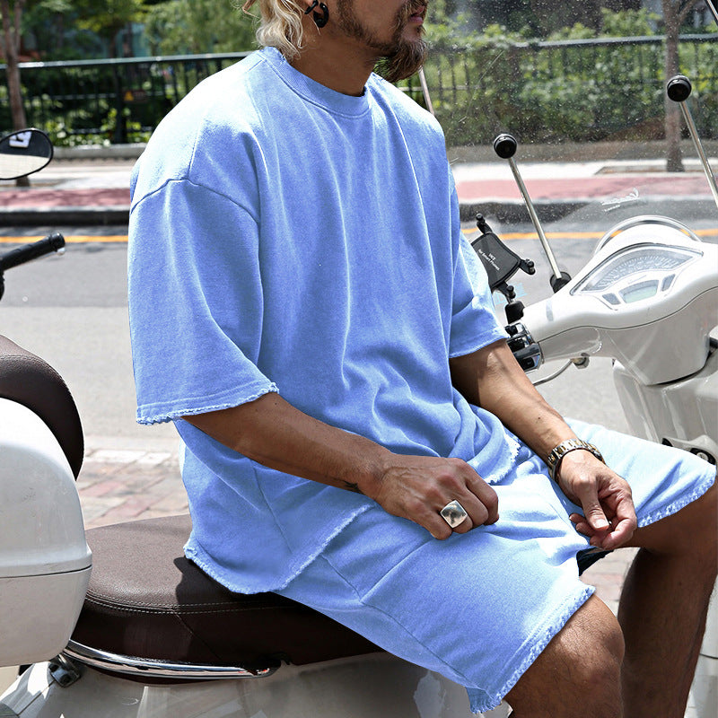 Casual solid-color sleeveless sports sets