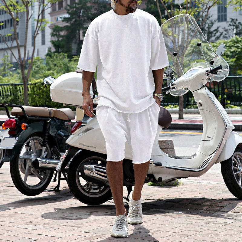 Casual solid-color sleeveless sports sets