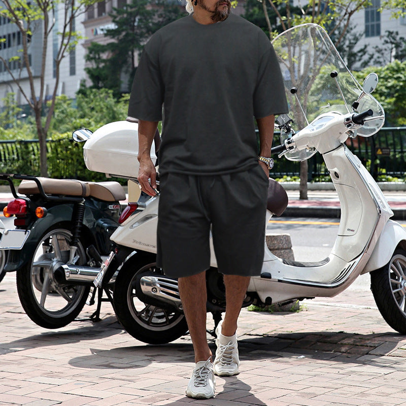 Casual solid-color sleeveless sports sets