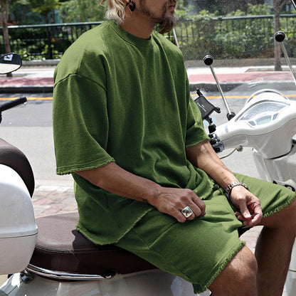 Casual solid-color sleeveless sports sets