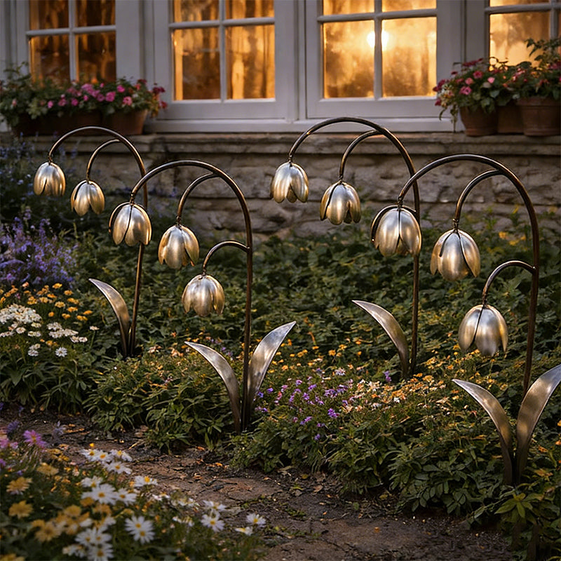 Elegant Metal Flower Garden Stake