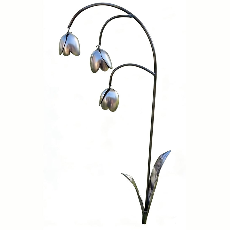Elegant Metal Flower Garden Stake