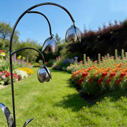 Elegant Metal Flower Garden Stake