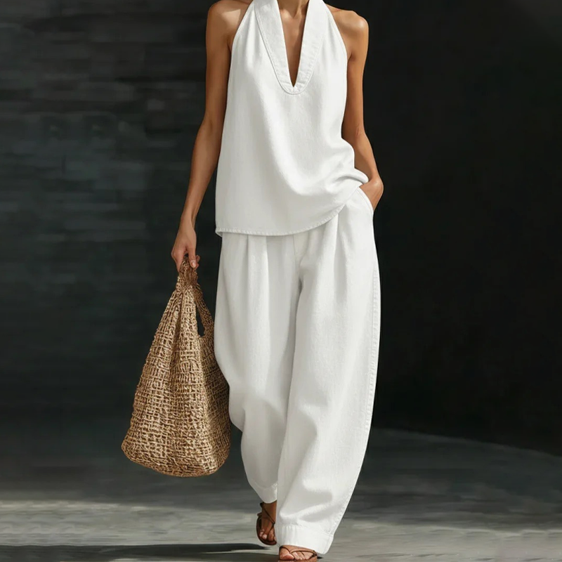 ⚡️Special Price  ⚡️Women's Casual Halter Top & Wide-Leg Pants Set