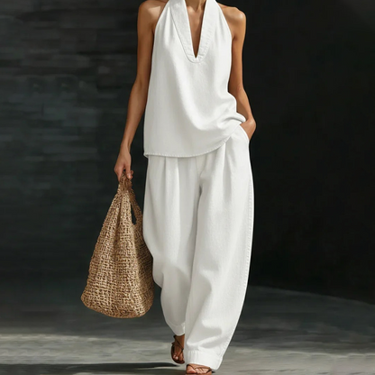⚡️Special Price  ⚡️Women's Casual Halter Top & Wide-Leg Pants Set