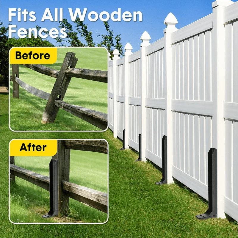 🏡Heavy-Duty Fence Post Repair Kit – Sturdy & Rustproof, Easy to Install, Strong Support, Effective for Fixing Loose & Broken Fence Posts
