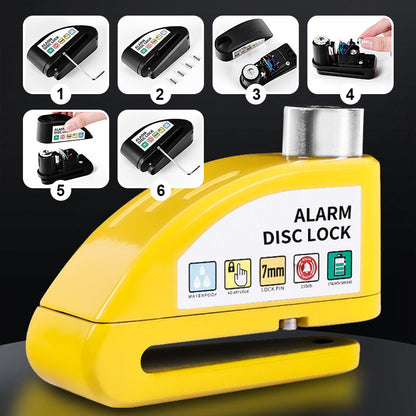 🔒 Motorcycle/Bicycle Disc Brake Lock with Alarm | Instant security, effective deterrent 🚨