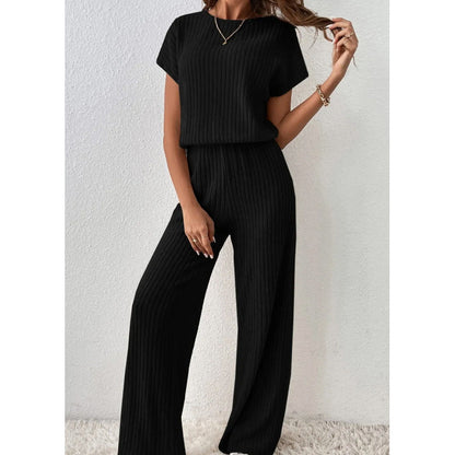 2026 New Arrivals 50% OFF💥Women's Ribbed Knit Top & Wide-Leg Pants Set