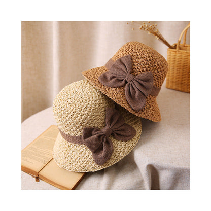 ✨ Straw Hat with Retro Bow – Foldable & Breathable for Summer! 🎀🌞