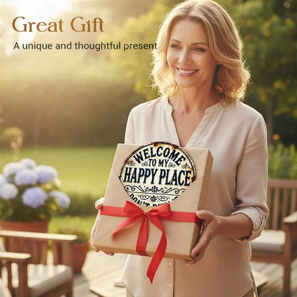 Vintage "Happy Place" Metal Sign