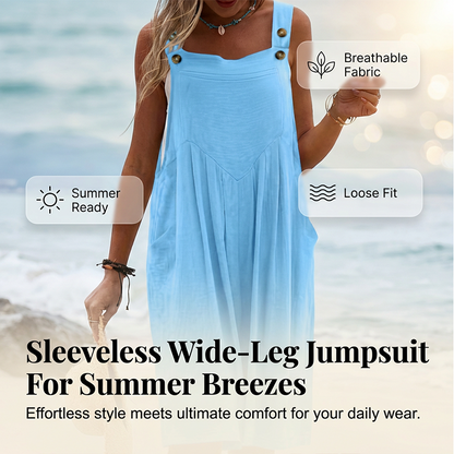 🌸 LIMITED TIME Special Price✨Sleeveless Wide-Leg Jumpsuit For Summer Breezes