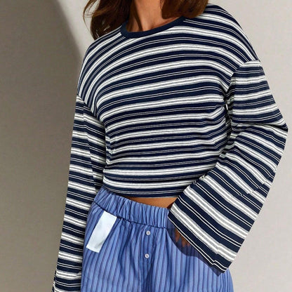 Women's Casual Oversized Striped Top