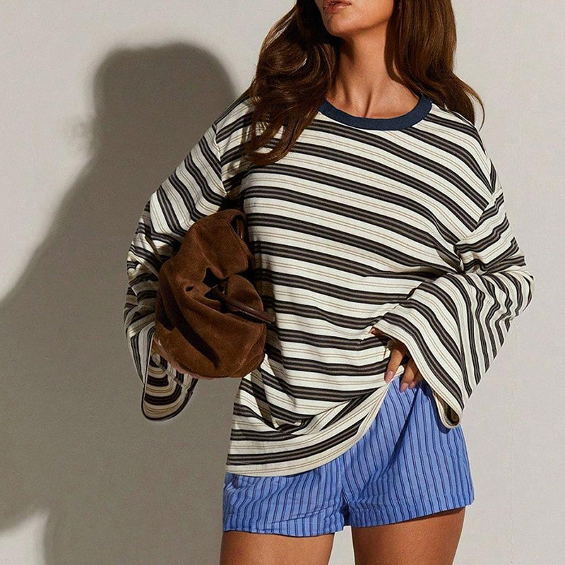 Women's Casual Oversized Striped Top