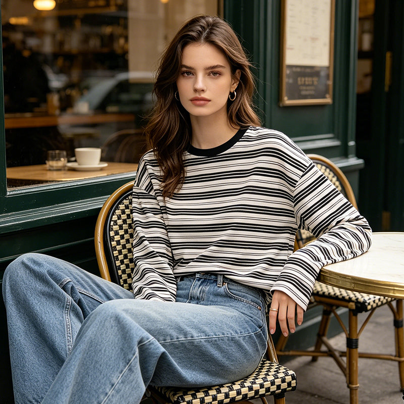 Women's Casual Oversized Striped Top