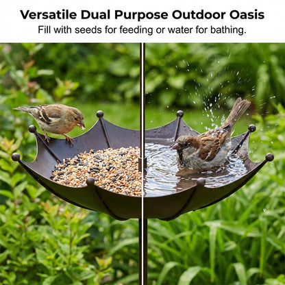 🐦 50% OFF NOW! ✨ Hanging Umbrella Bird Feeder & Bath – Dual-Use, Rust-Resistant, Vintage Style & Perfect for Garden Decor ☂️