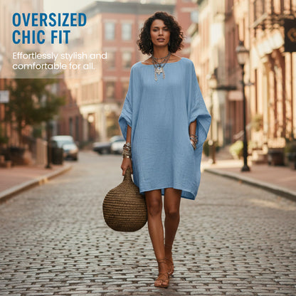 Women's Oversized Batwing Sleeve Dress