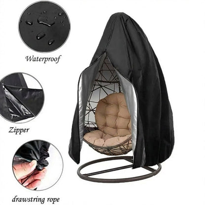 🪑Heavy‑Duty Waterproof Hanging Egg Chair Cover – UV resistant, durable Oxford cloth, easy zipper. Protects year‑round.