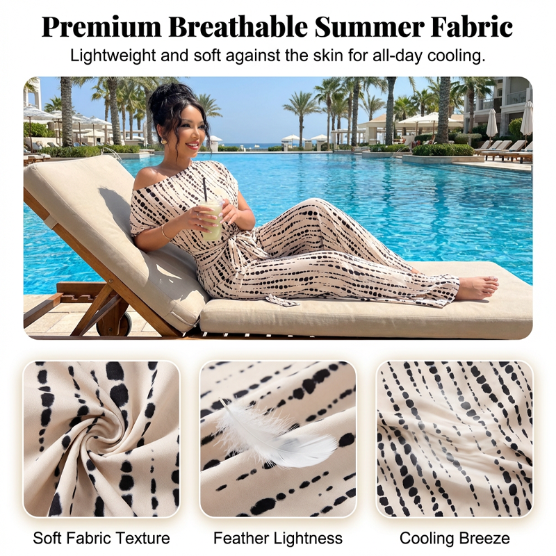 💃 50% OFF NOW!✨ One-Shoulder Wide-Leg Jumpsuit – Abstract Stripe & Tie-Waist – Chic Elegant Evening Romper 🥂