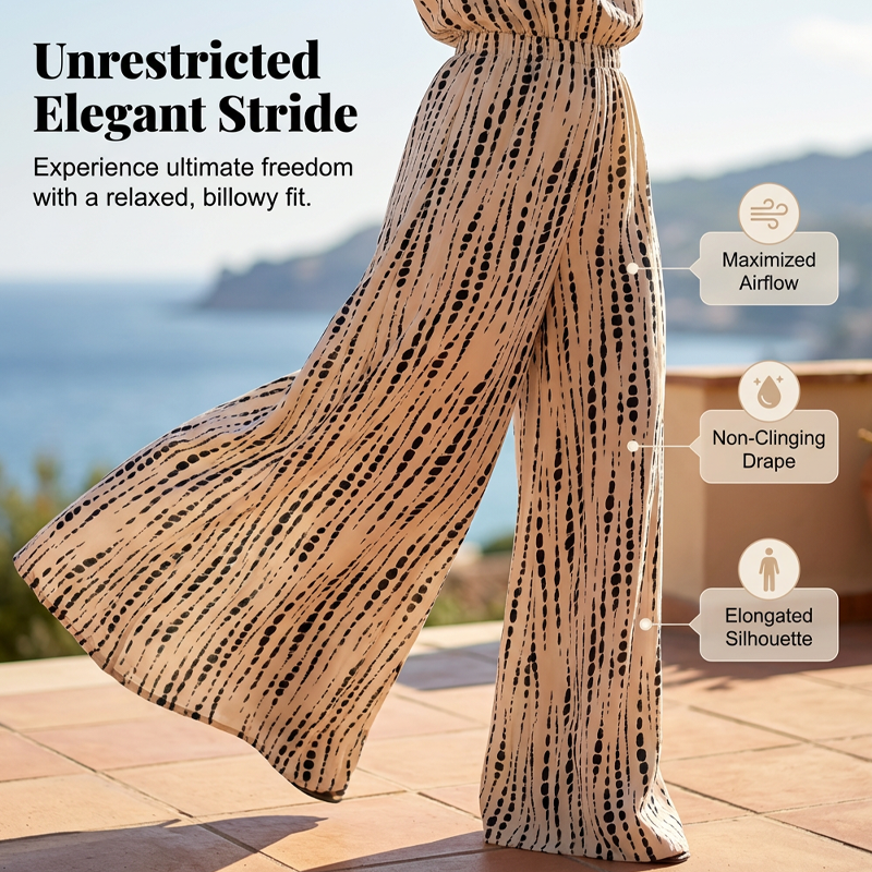 💃 50% OFF NOW!✨ One-Shoulder Wide-Leg Jumpsuit – Abstract Stripe & Tie-Waist – Chic Elegant Evening Romper 🥂