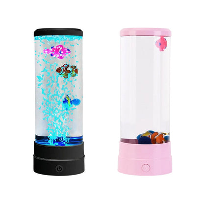 🐟 50% OFF NOW! 💧 LED Fish Aquarium Bubble Lamp – 7-Color LED & Remote Control – USB/Battery Powered & Zen Ambience 🏠