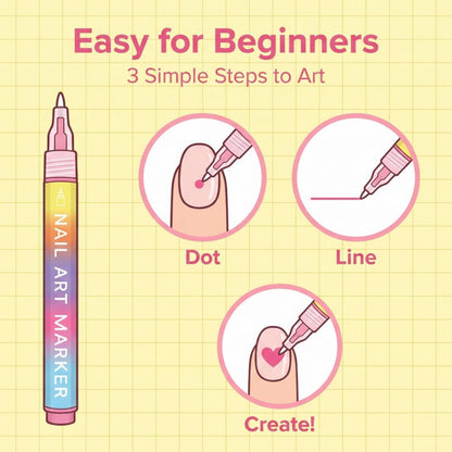 🖌️ Last Day Special Price £8.99 ! 🔥Buy more Save more🎁12-Color Nail Art Marker Pen Set