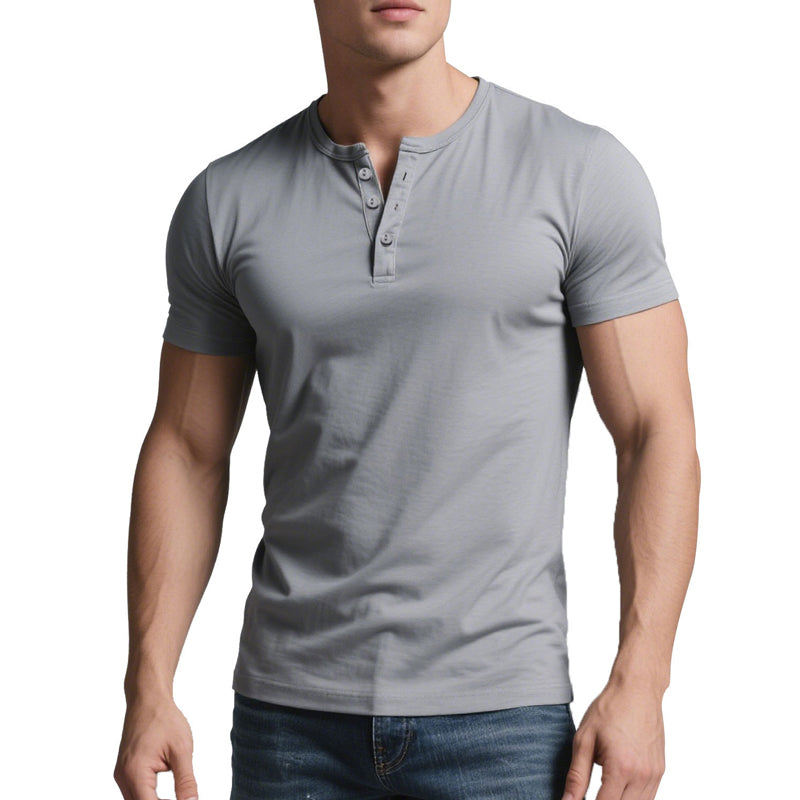 👕 70% OFF NOW! 💪 Treat Yourself, Gift Others 🎁 Men's Lightweight Henley T-Shirt – Muscle Fit & Breathable – Moisture-Wicking & Classic Style 🌿