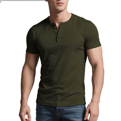 👕 70% OFF NOW! 💪 Treat Yourself, Gift Others 🎁 Men's Lightweight Henley T-Shirt – Muscle Fit & Breathable – Moisture-Wicking & Classic Style 🌿