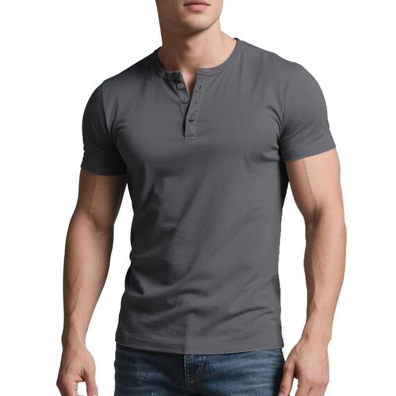 👕 70% OFF NOW! 💪 Treat Yourself, Gift Others 🎁 Men's Lightweight Henley T-Shirt – Muscle Fit & Breathable – Moisture-Wicking & Classic Style 🌿