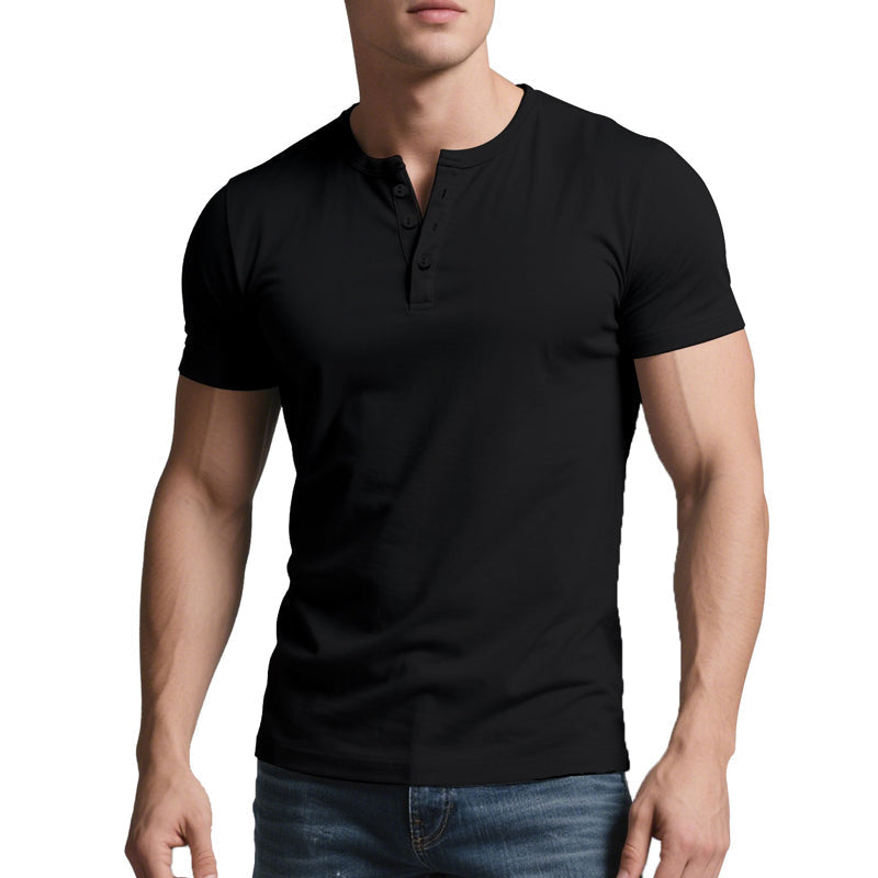 👕 70% OFF NOW! 💪 Treat Yourself, Gift Others 🎁 Men's Lightweight Henley T-Shirt – Muscle Fit & Breathable – Moisture-Wicking & Classic Style 🌿