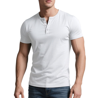 👕 70% OFF NOW! 💪 Treat Yourself, Gift Others 🎁 Men's Lightweight Henley T-Shirt – Muscle Fit & Breathable – Moisture-Wicking & Classic Style 🌿