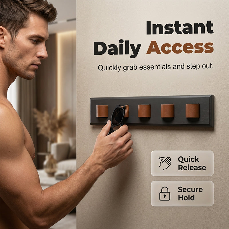 Wall-Mounted Wooden Sunglasses Organizer Rack