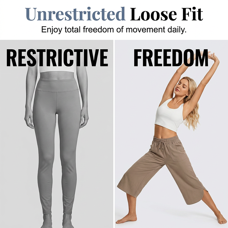 ✨🌼 2026 New Collection Women's Solid-Color Loose-Fit Cropped Pants🔥