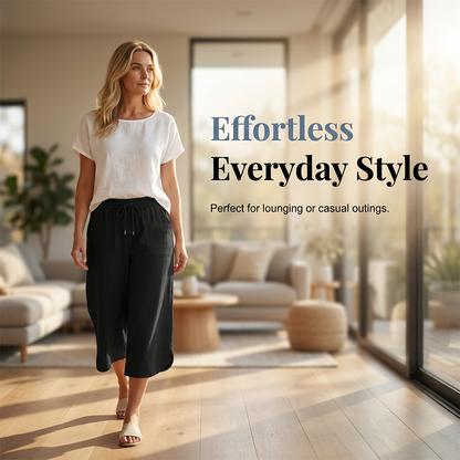 ✨🌼 2026 New Collection Women's Solid-Color Loose-Fit Cropped Pants🔥