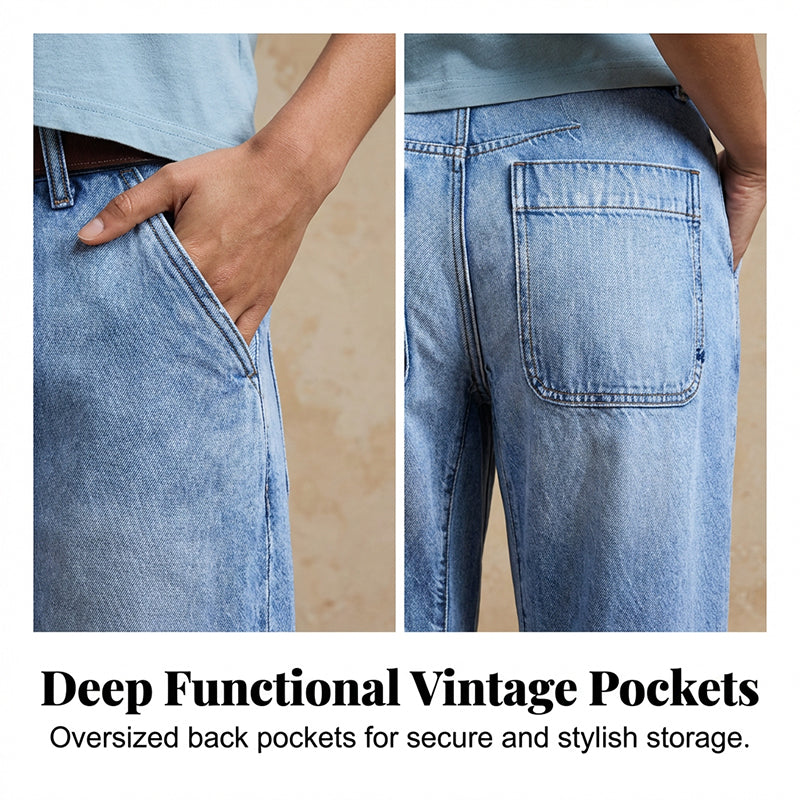 🎁2026 New Arrivals 49% OFF💥  Women's High Waisted Cropped Barrel Jeans  🥳HOT SALE！！🥳