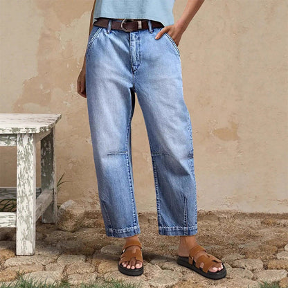 🎁2026 New Arrivals 49% OFF💥  Women's High Waisted Cropped Barrel Jeans  🥳HOT SALE！！🥳