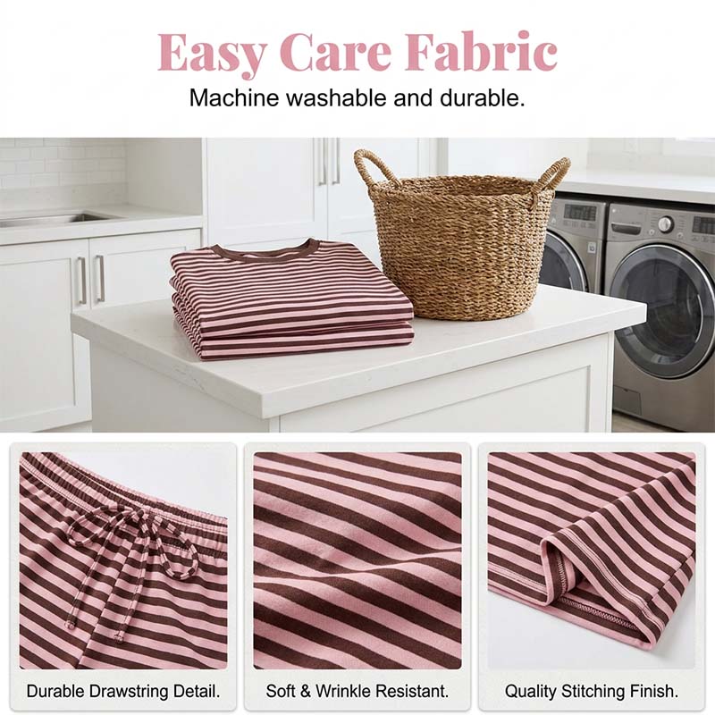 🏝️ LIMITED-TIME 50% OFF! ✨ Women's Oversized Striped T-Shirt & Shorts Set – Lounge, Casual, Cool 😎