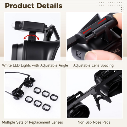 🛠️✨ FLASH SALE 50% OFF! Professional Head Mount Magnifying Glass – Clear Lens, LED Illumination & Perfect Tool for DIY Repairs 🔍