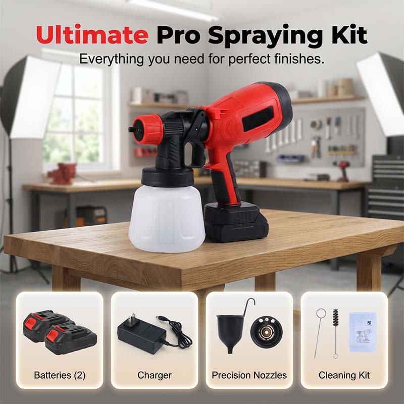 🎨🔋 Cordless paint sprayer – 2 batteries, versatile, for painting & gardening!