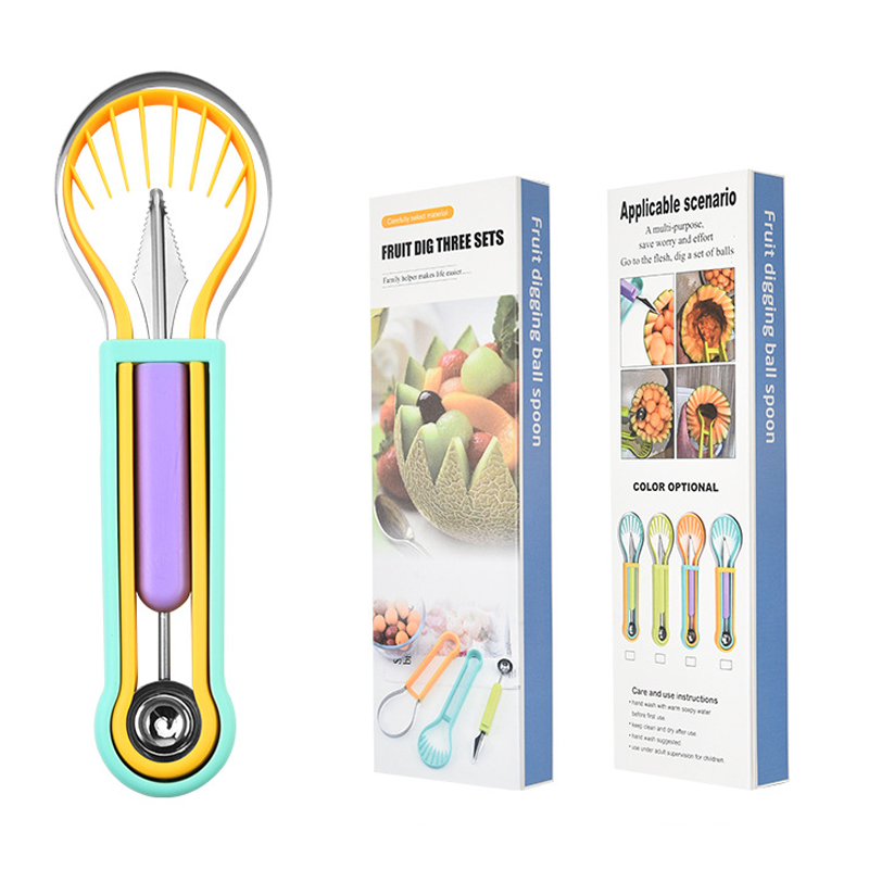 🍉 50% OFF NOW! 🥄 Multi-Functional Fruit Melon Baller Scoop Set – Stainless steel, non-slip grip & versatile – Perfect for fruits, veggies & creative plating ✨