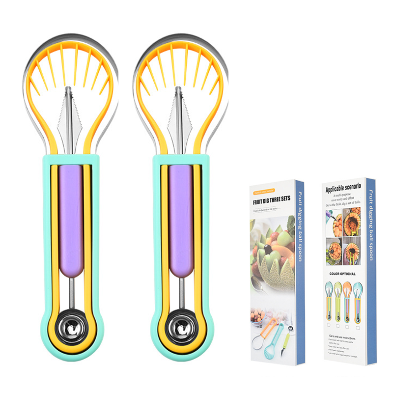 🍉 50% OFF NOW! 🥄 Multi-Functional Fruit Melon Baller Scoop Set – Stainless steel, non-slip grip & versatile – Perfect for fruits, veggies & creative plating ✨
