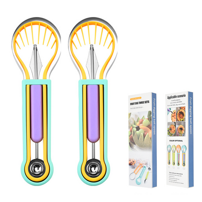 🍉 50% OFF NOW! 🥄 Multi-Functional Fruit Melon Baller Scoop Set – Stainless steel, non-slip grip & versatile – Perfect for fruits, veggies & creative plating ✨