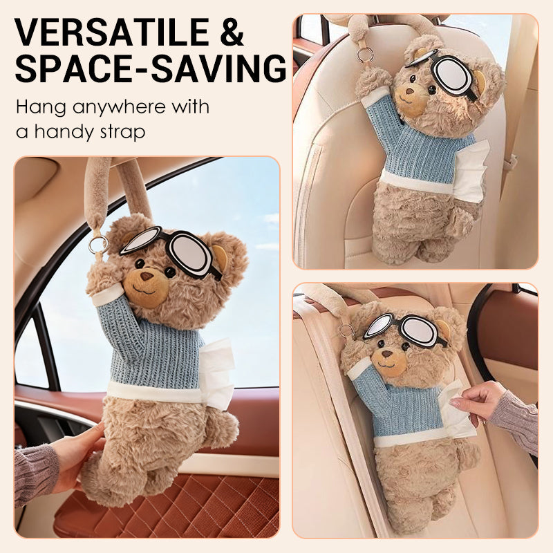🥳2026 HOT SALE🥳💞50K+ SOLD!⏳✨Adorable Bear Plush Car Tissue Holder