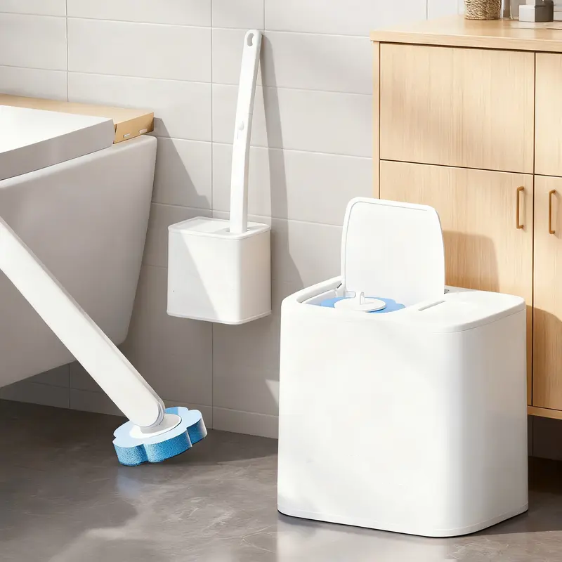 Disposable Toilet Brush Set with 18 Refills