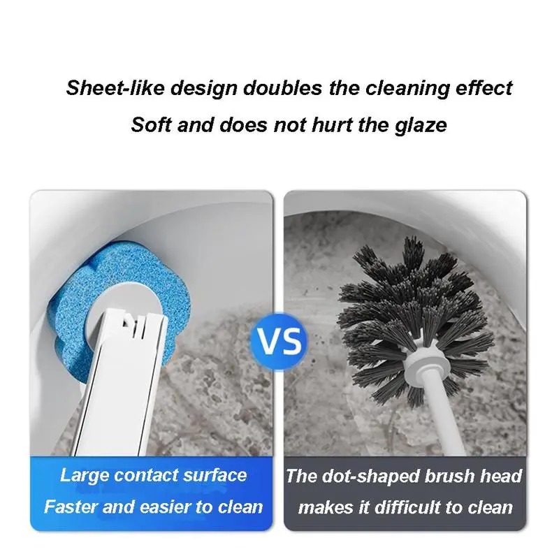 Disposable Toilet Brush Set with 18 Refills