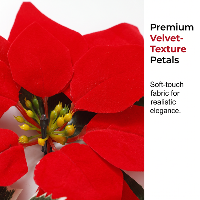 ❄️Summerfresh 50% OFF!🎄Light-Up Poinsettia Christmas Garland – Warm Festive Glow Without a Wall Socket