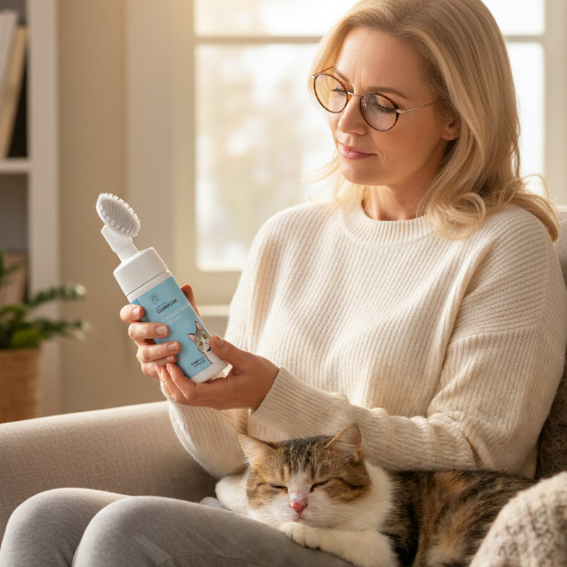 🔥HOT SALE🔥No-Rinse Pet Chin Cleaning Foam with Silicone Brush
