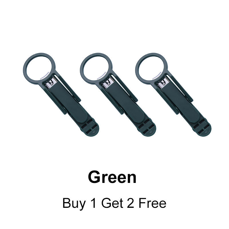 3pcs Nail Clippers with Magnifier & Splash-proof Box